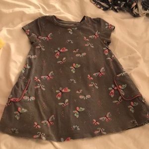 Dress grey with butterfly design